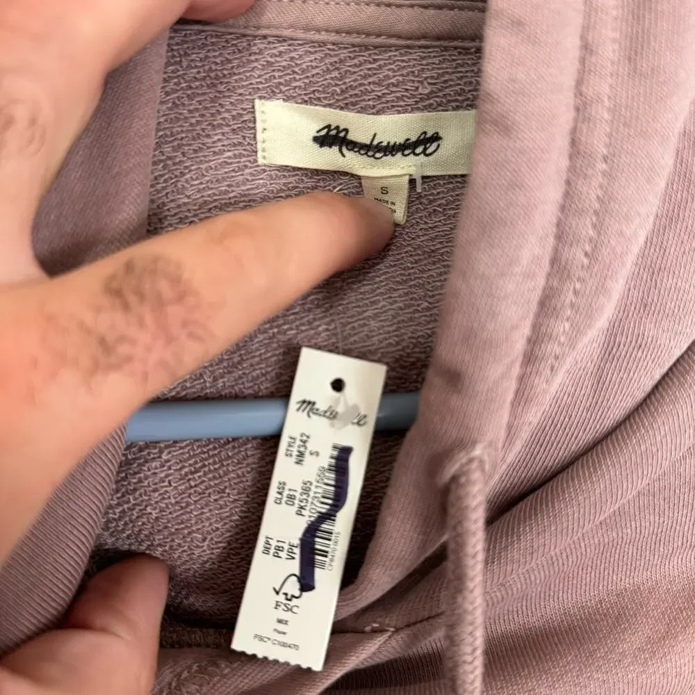 Madewell Relaxed Raglan Sleeve 365 Terry Ootoya Hoodie Sweatshirt US Women's S - Picture 4 of 7